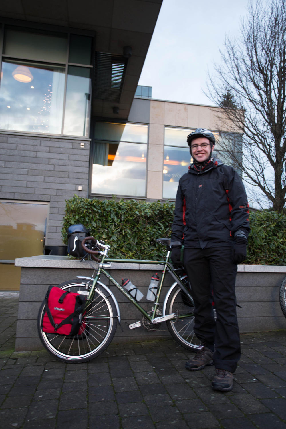 Striking my regrettable "awkward limp arms at the side" pose as I prepare to leave Limerick