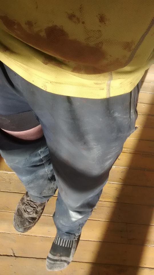 My blood soaked t-shirt and ripped pants. The pants are also covered in blood however its hard to see against the black.