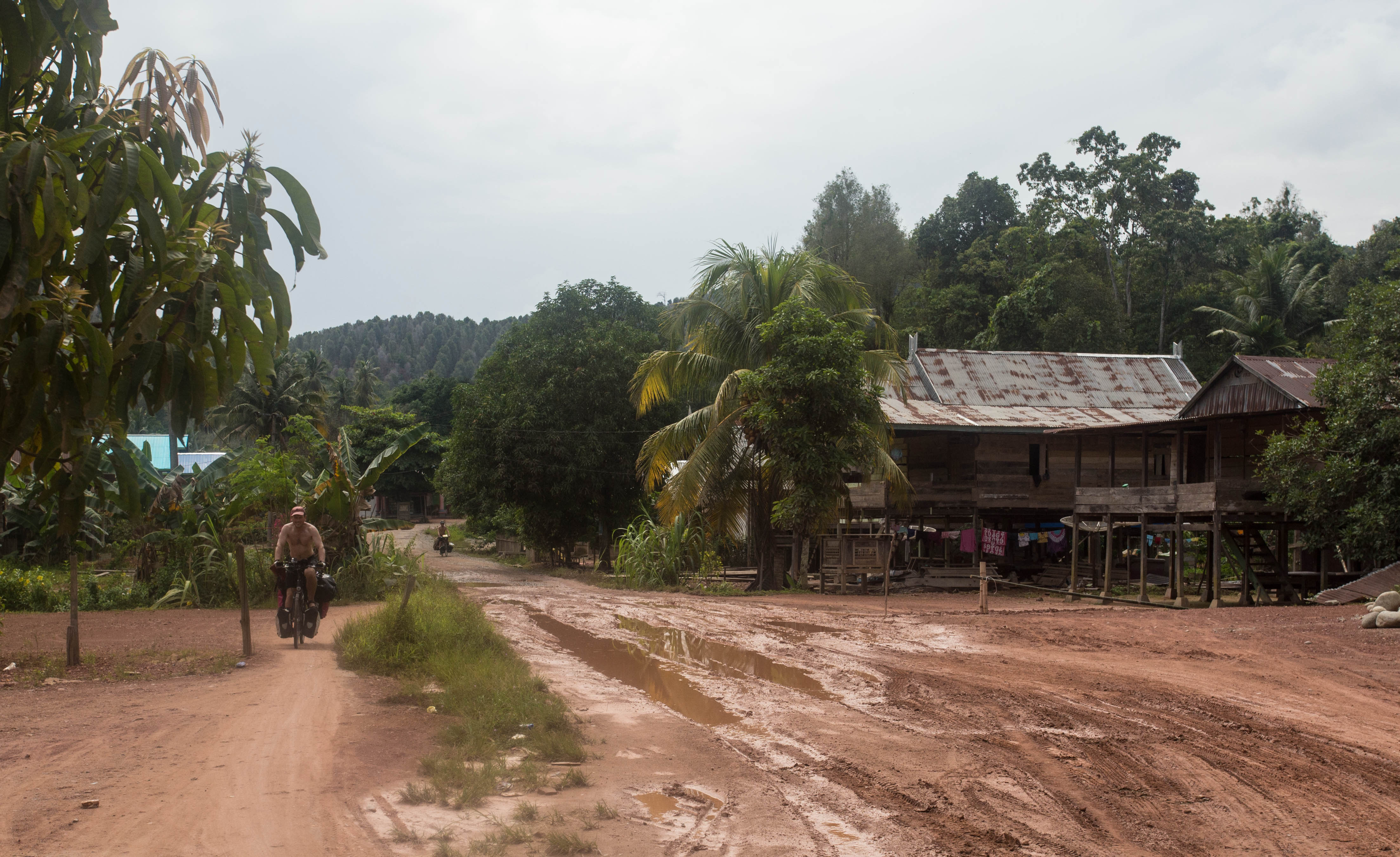 Our introduction to Sulawesi, a rough dirt track which hugged the coast while passing through remote villages