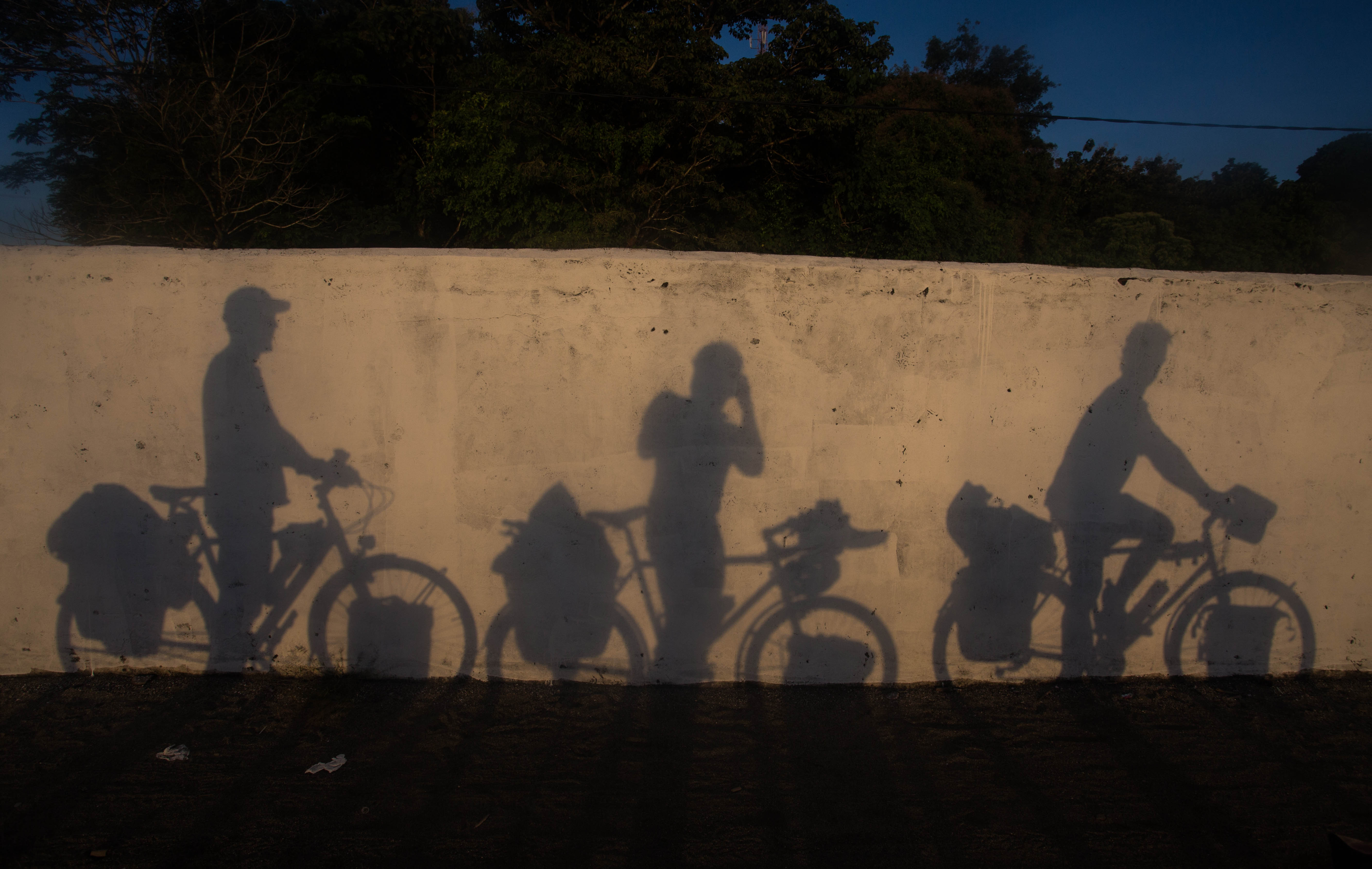 The alignment of the sun timed itself perfectly to provide us with this lovely group shot of Matthew, me and Clément