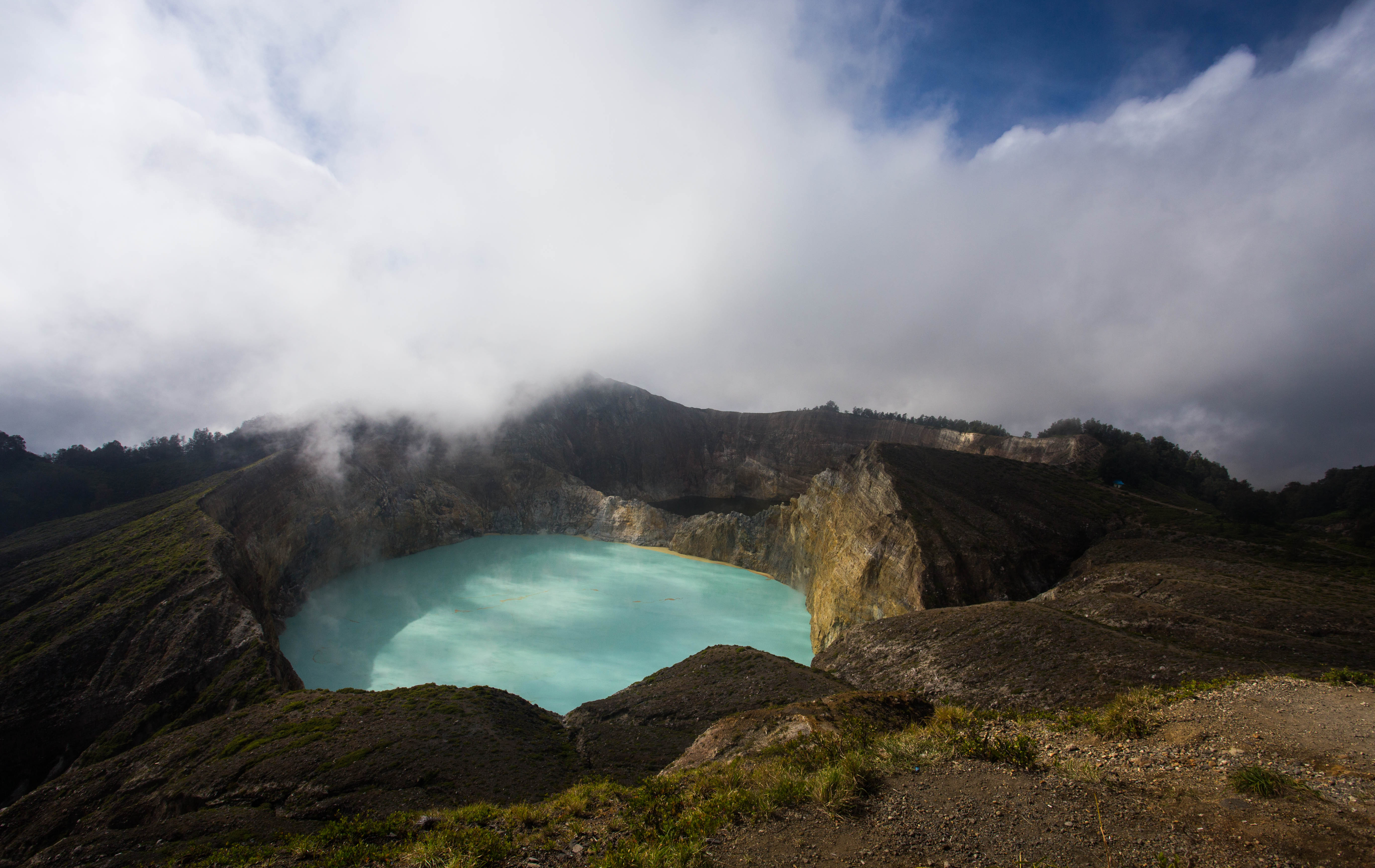 The multi-coloured Kelimutu crater lakes, high in the mountains of Flores island, Indonesia