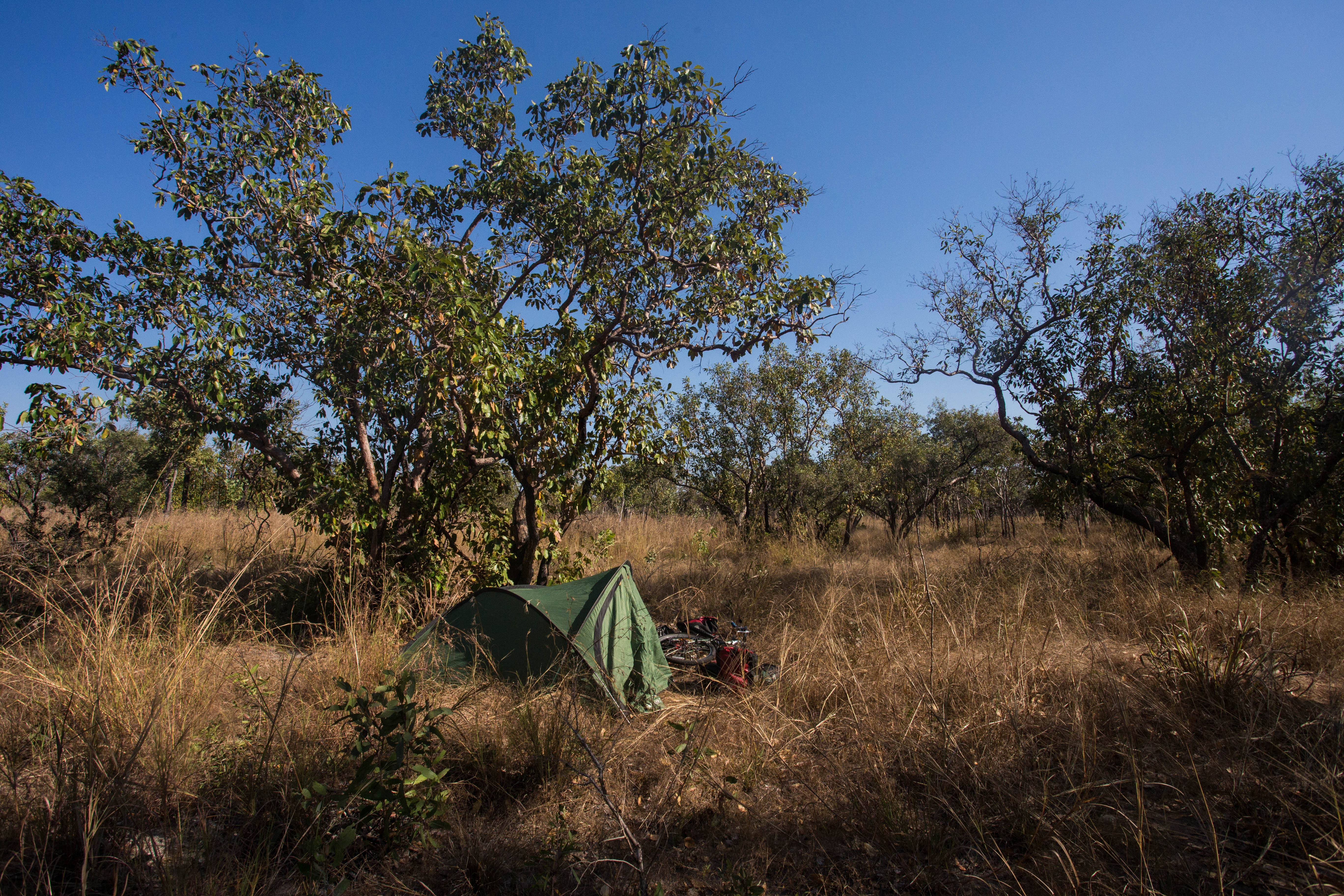 My first of many wild camps out in the remote Australian bush
