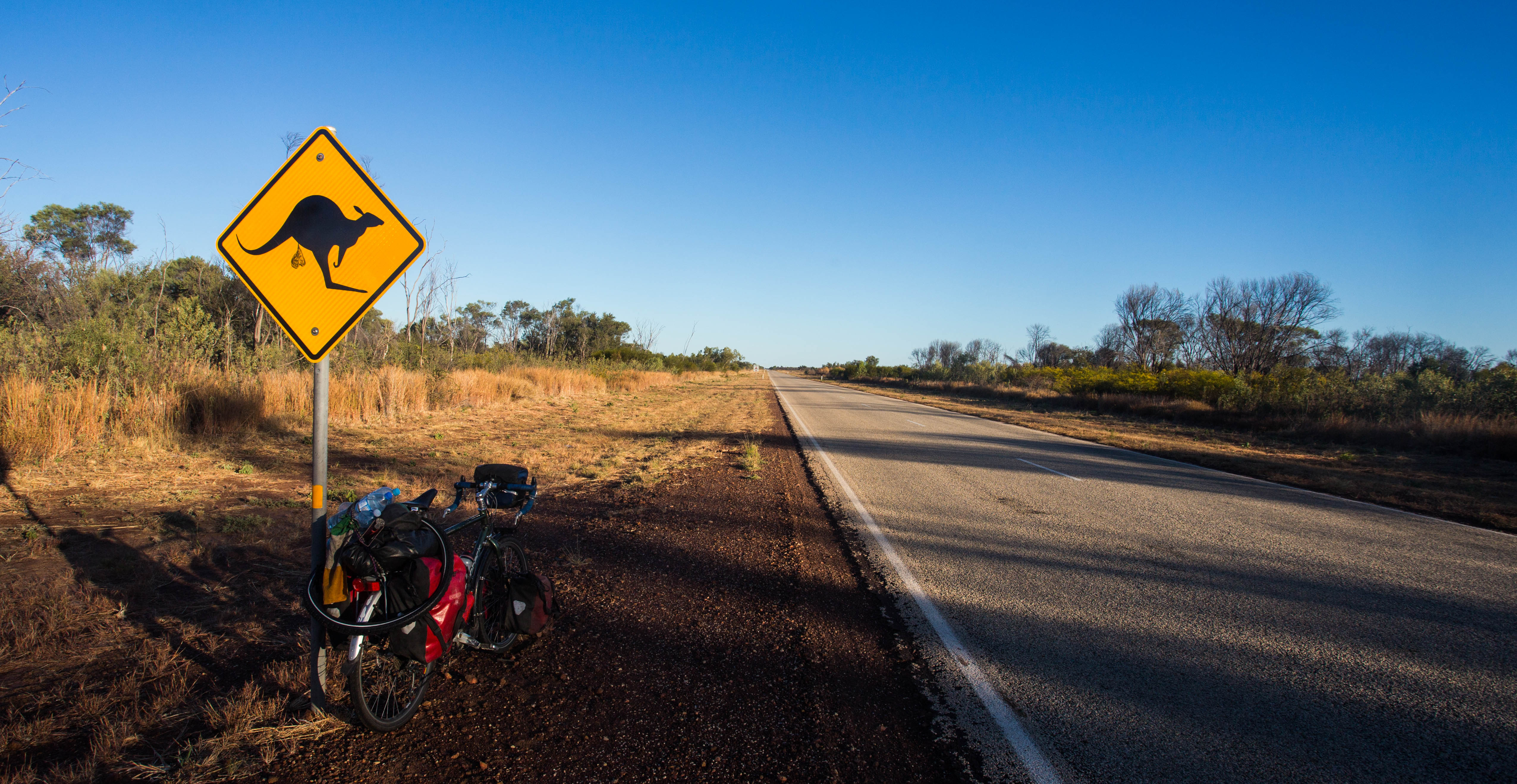The golden hour before sunset always made for some beautiful cycling on the empty plains of the Outback