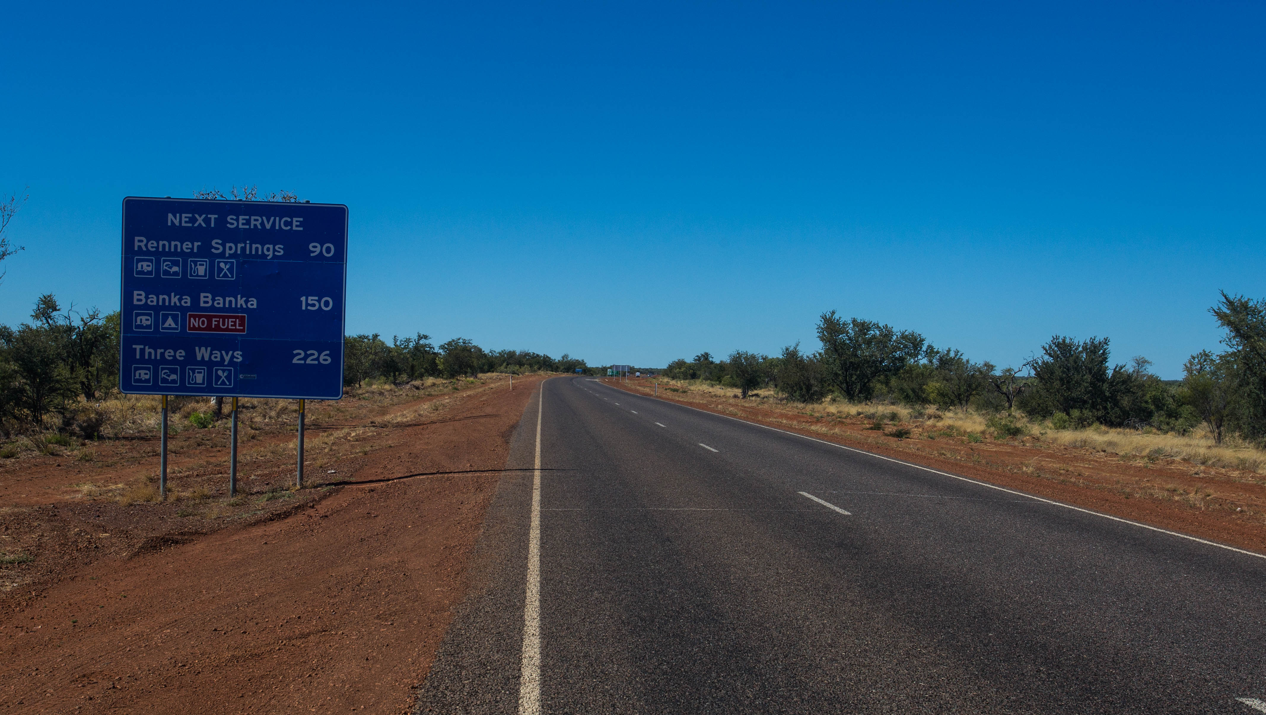 Even on the main road through Australia's centre, the Stuart Highway, the gap between food sources could be surprisingly large
