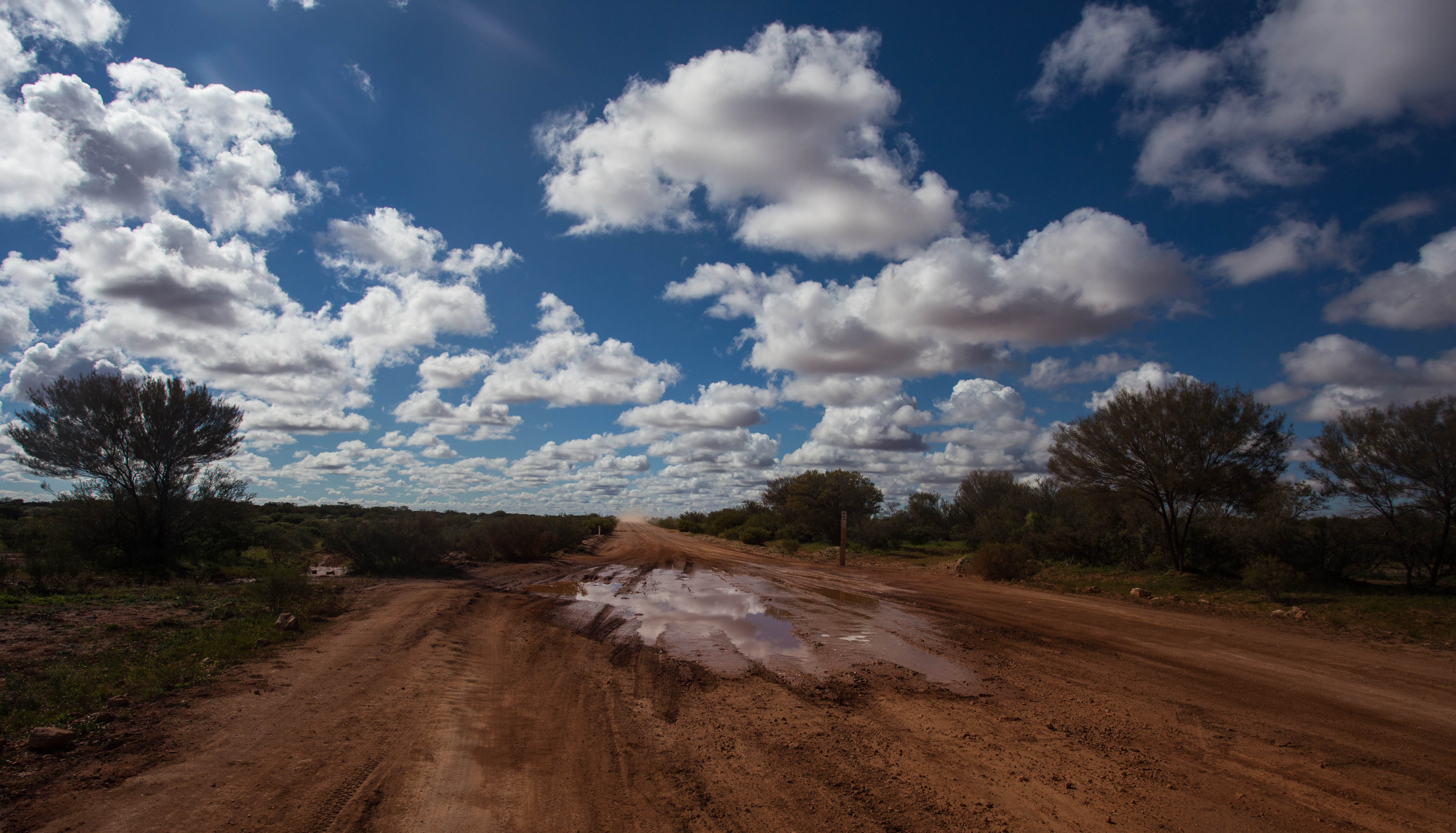 Crossing a mostly dried up creek as I pedal out into the wilderness