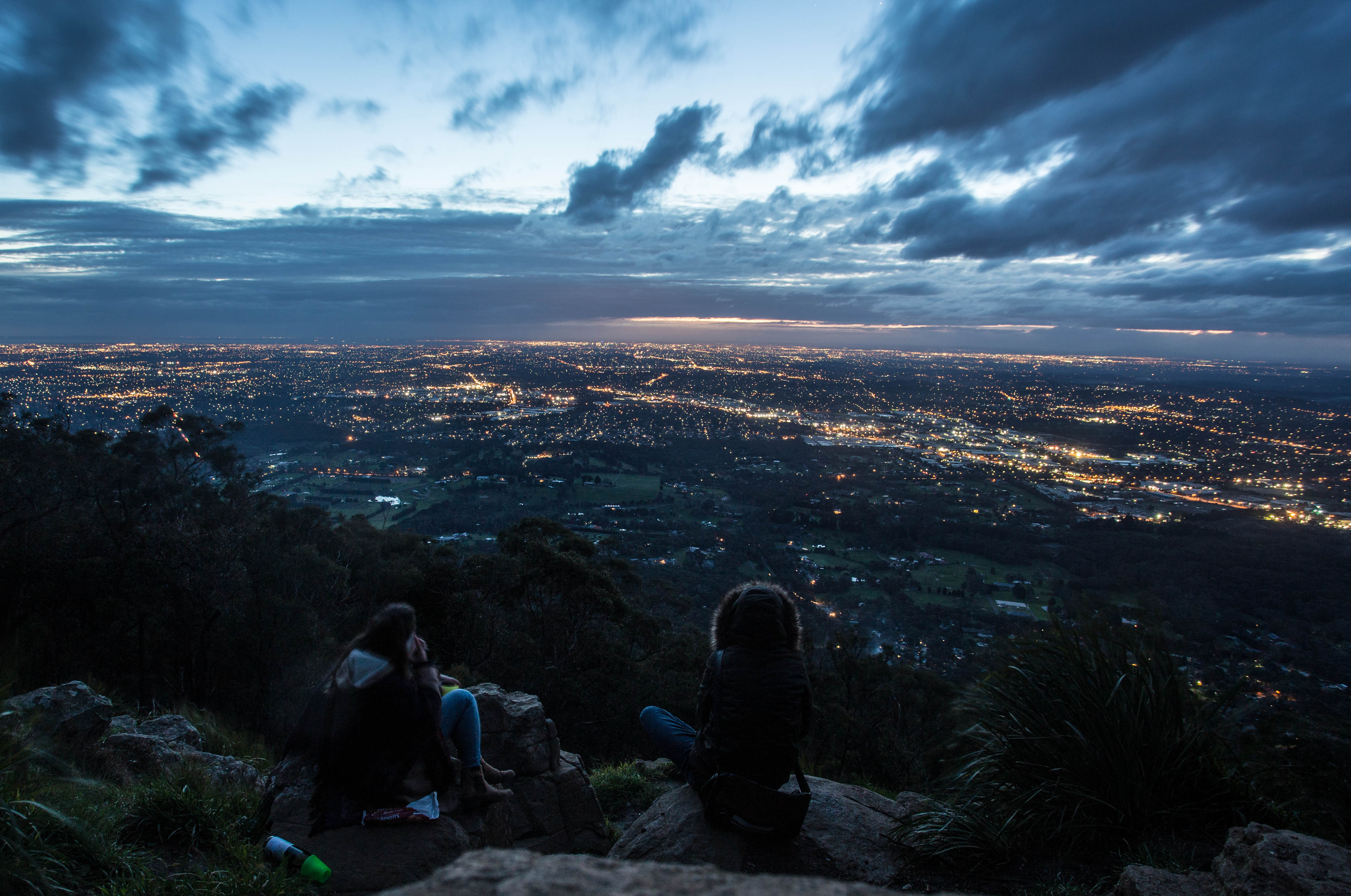 Jess and Elana taking in the exceptional view over Melbourne, Australia