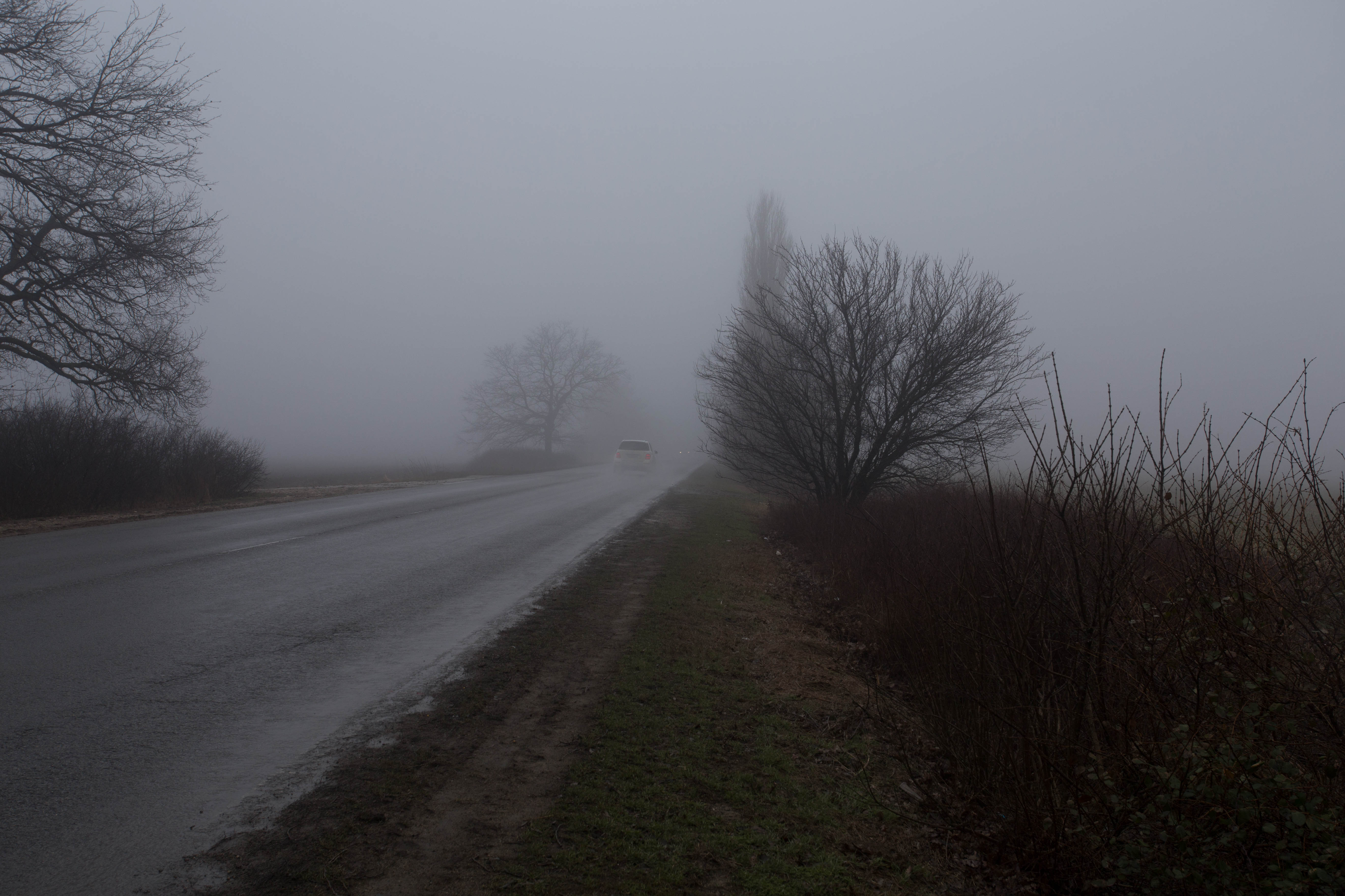 Trudging through the mud on the roadside verge not long after my frightening near-miss and mental breakdown