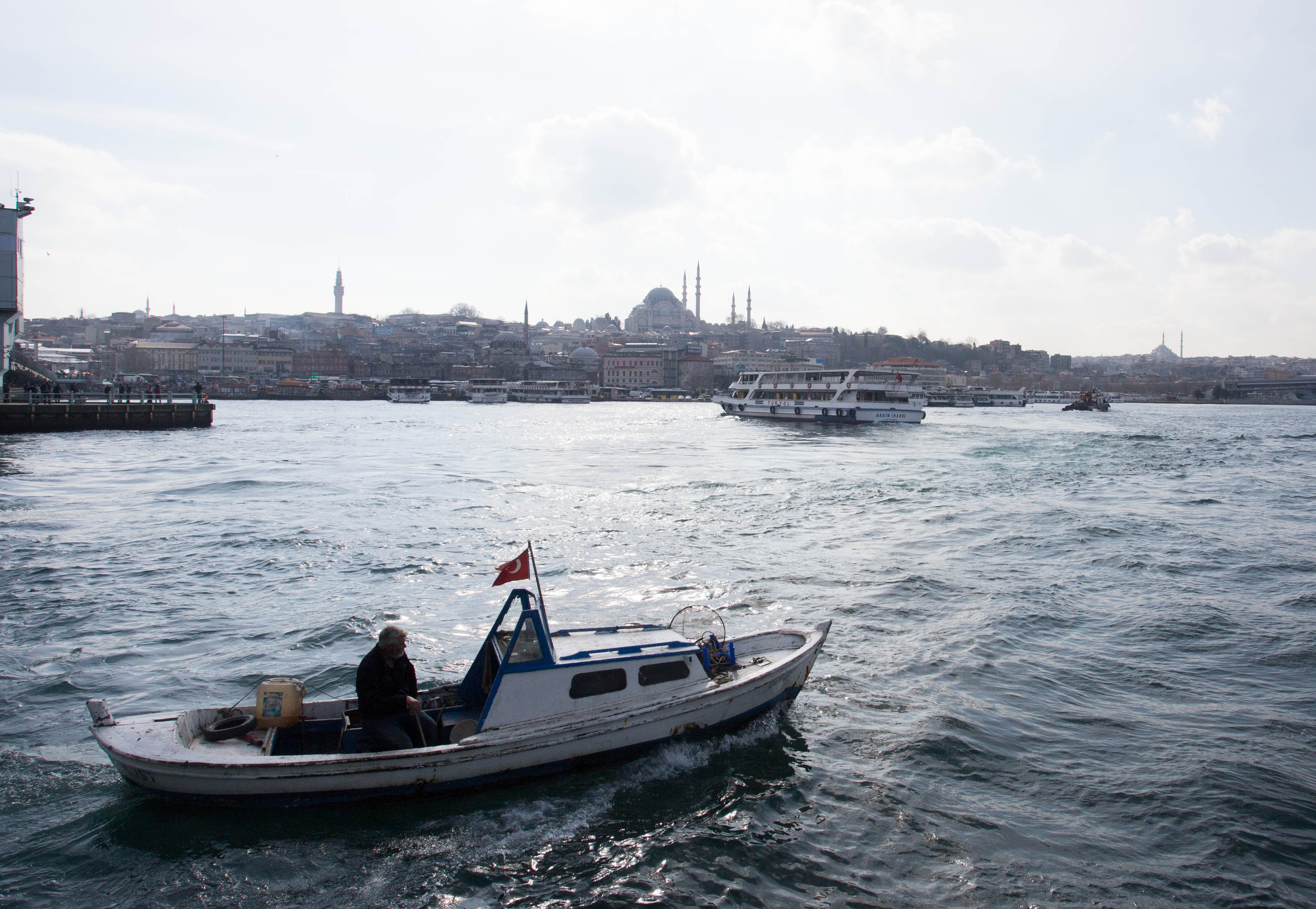 The busy waters of the Bosphorus Strait
