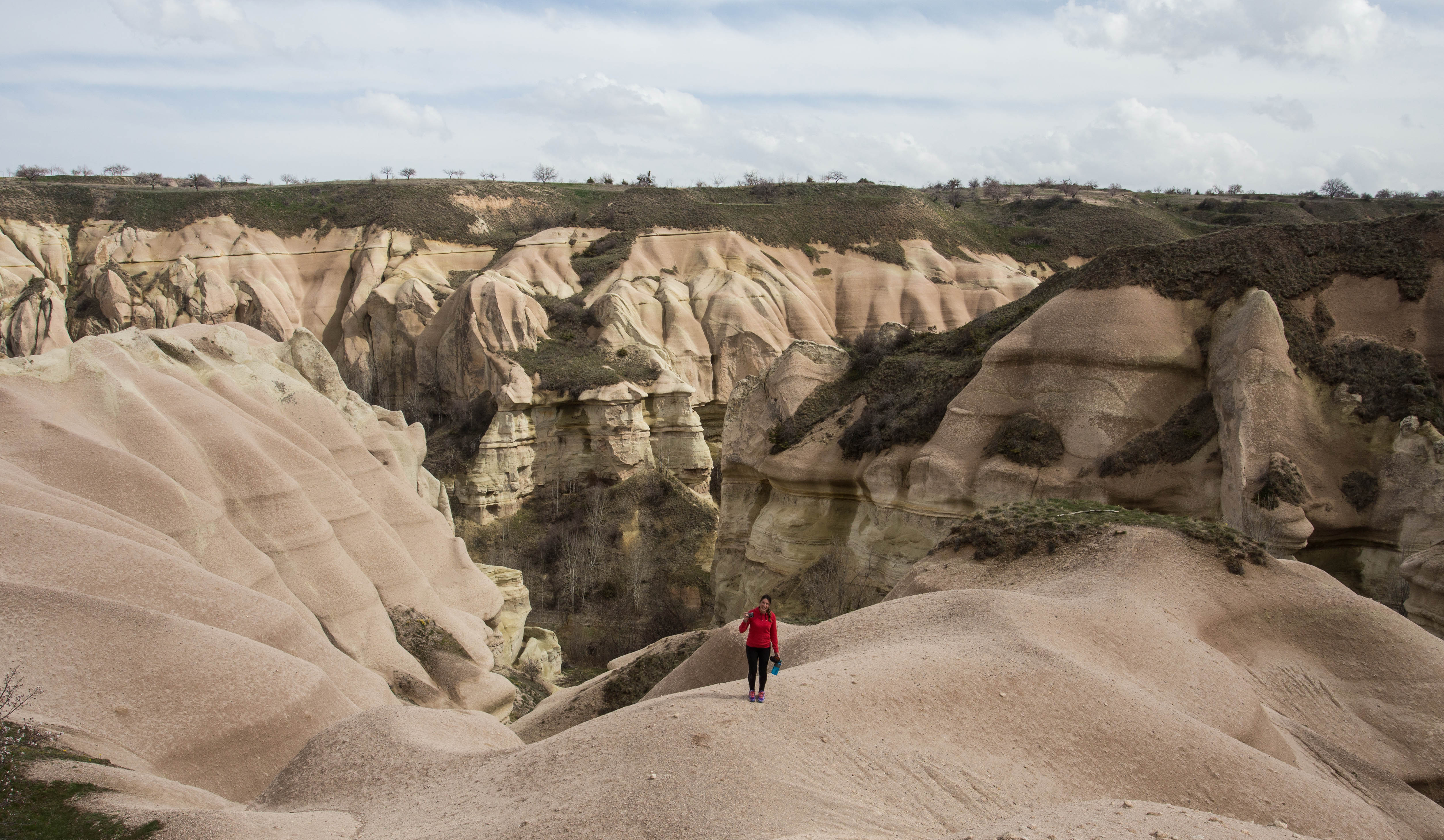 Jess dwarfed by the huge rock formations of Zemi Valley