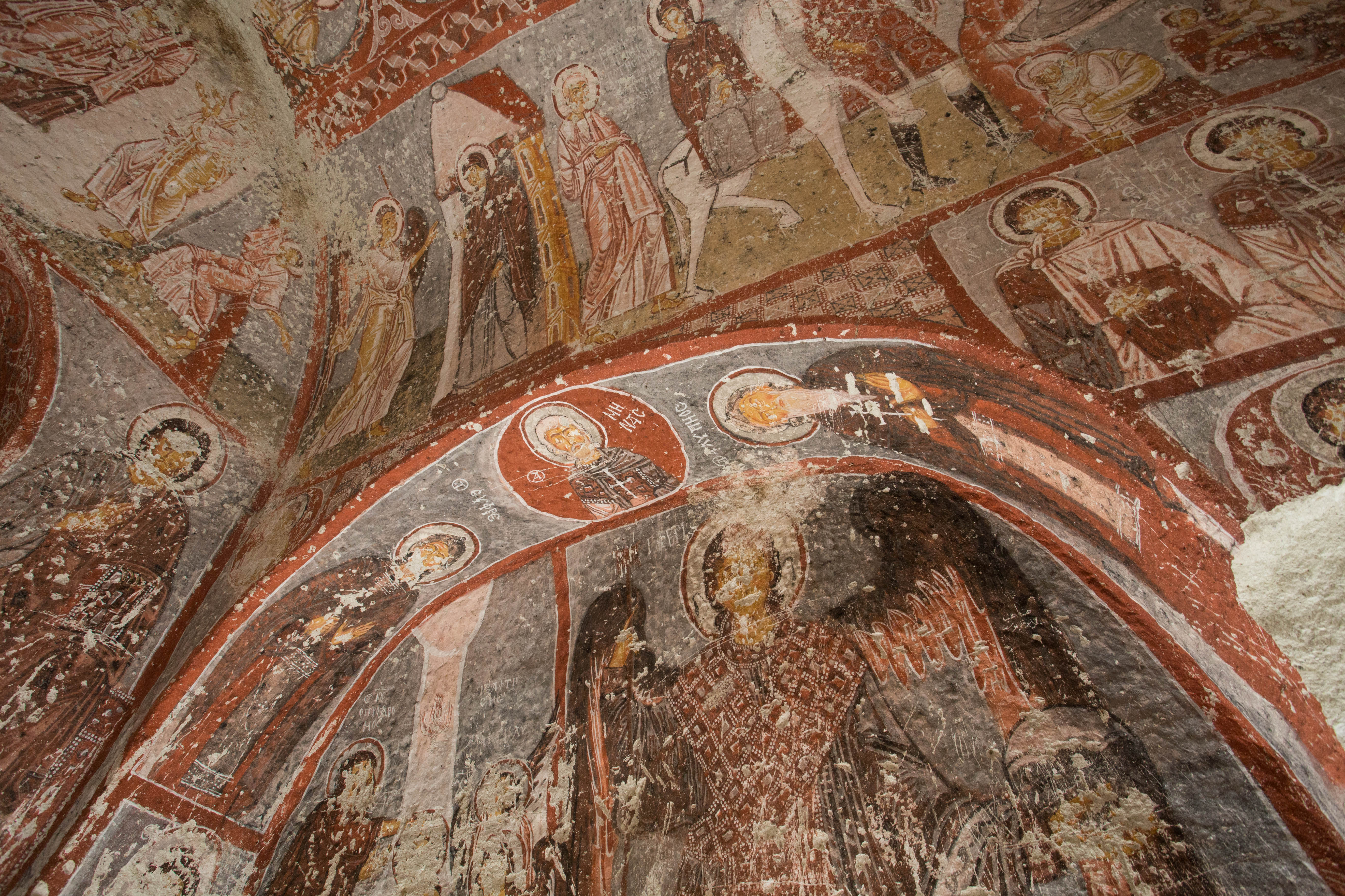 The remarkably well preserved frescoes adorning the interior