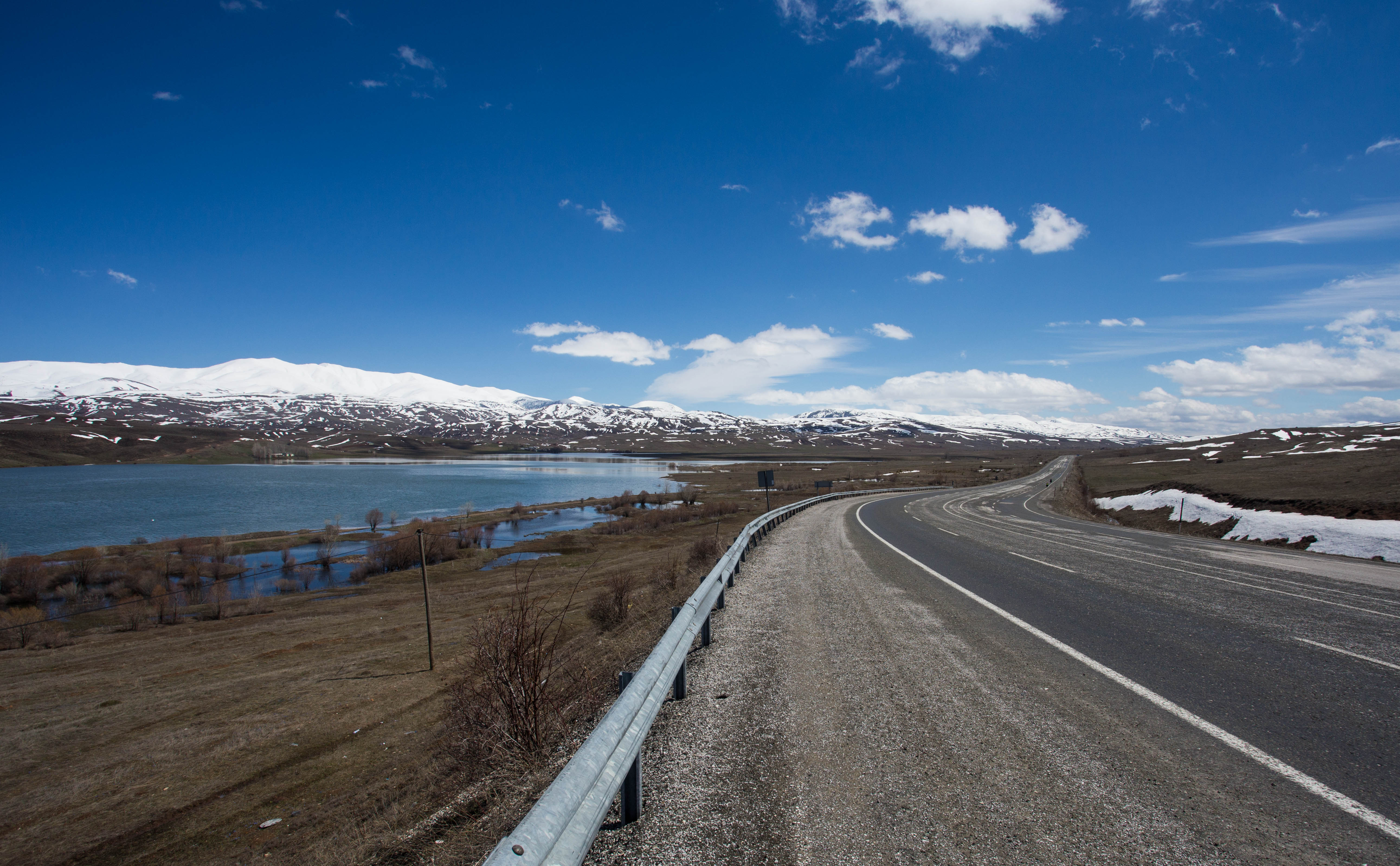 The beautiful snow-patched wilderness as I progressed into Eastern Turkey with Rob and Josh