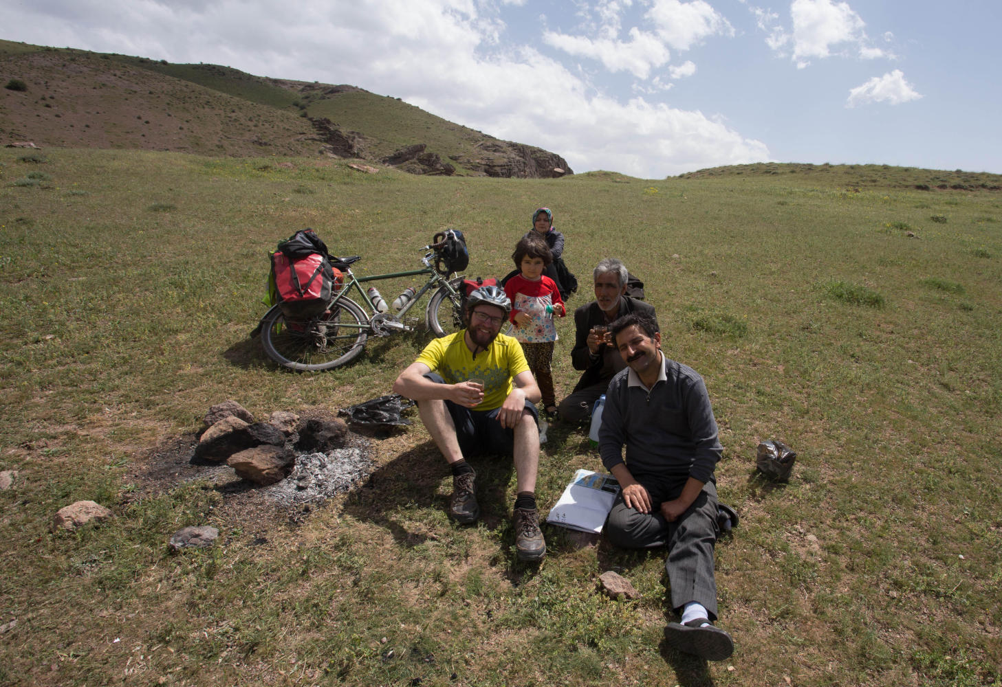 Being invited to share tea with a local family in the Alborz Mountains