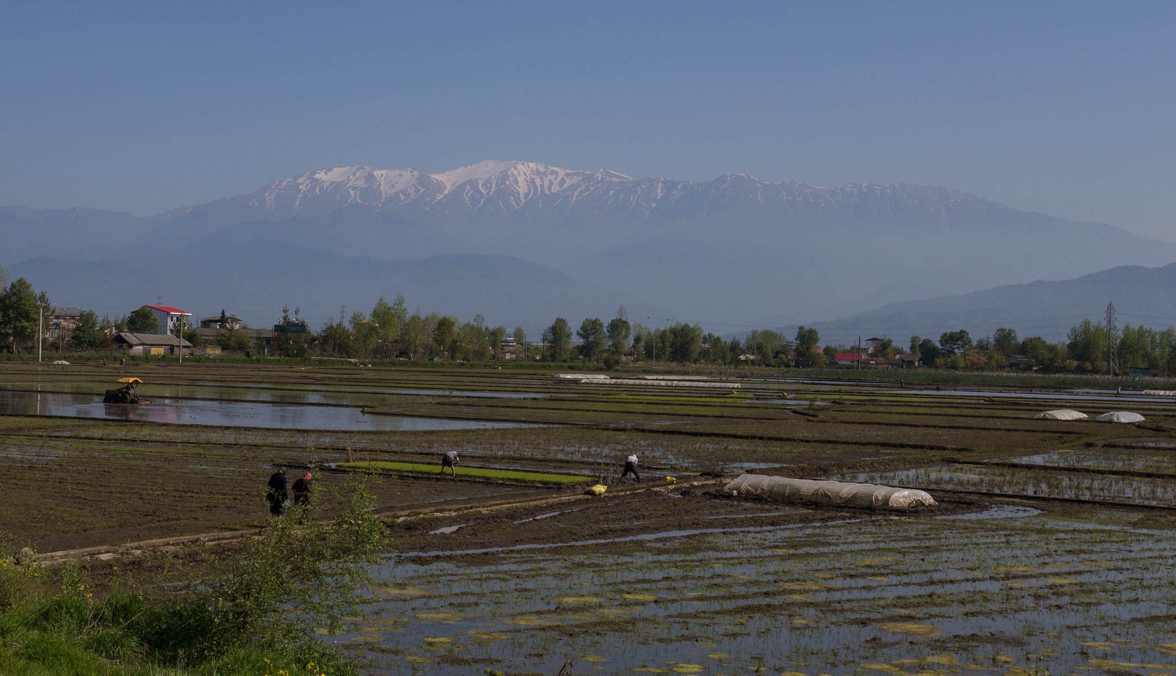 Passing through farmland on the way to the Caspian Sea