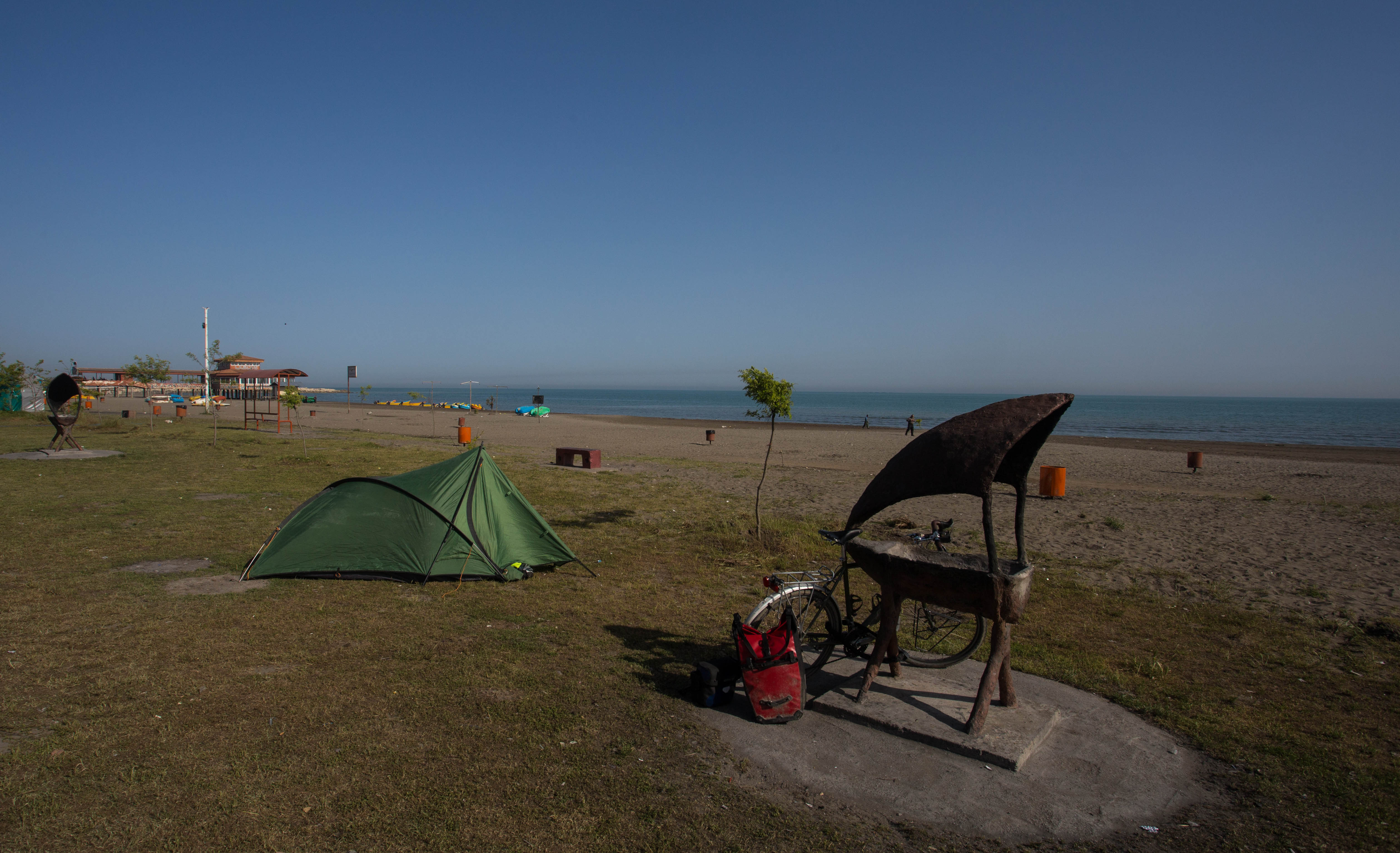 Camping on the shores of the Caspian