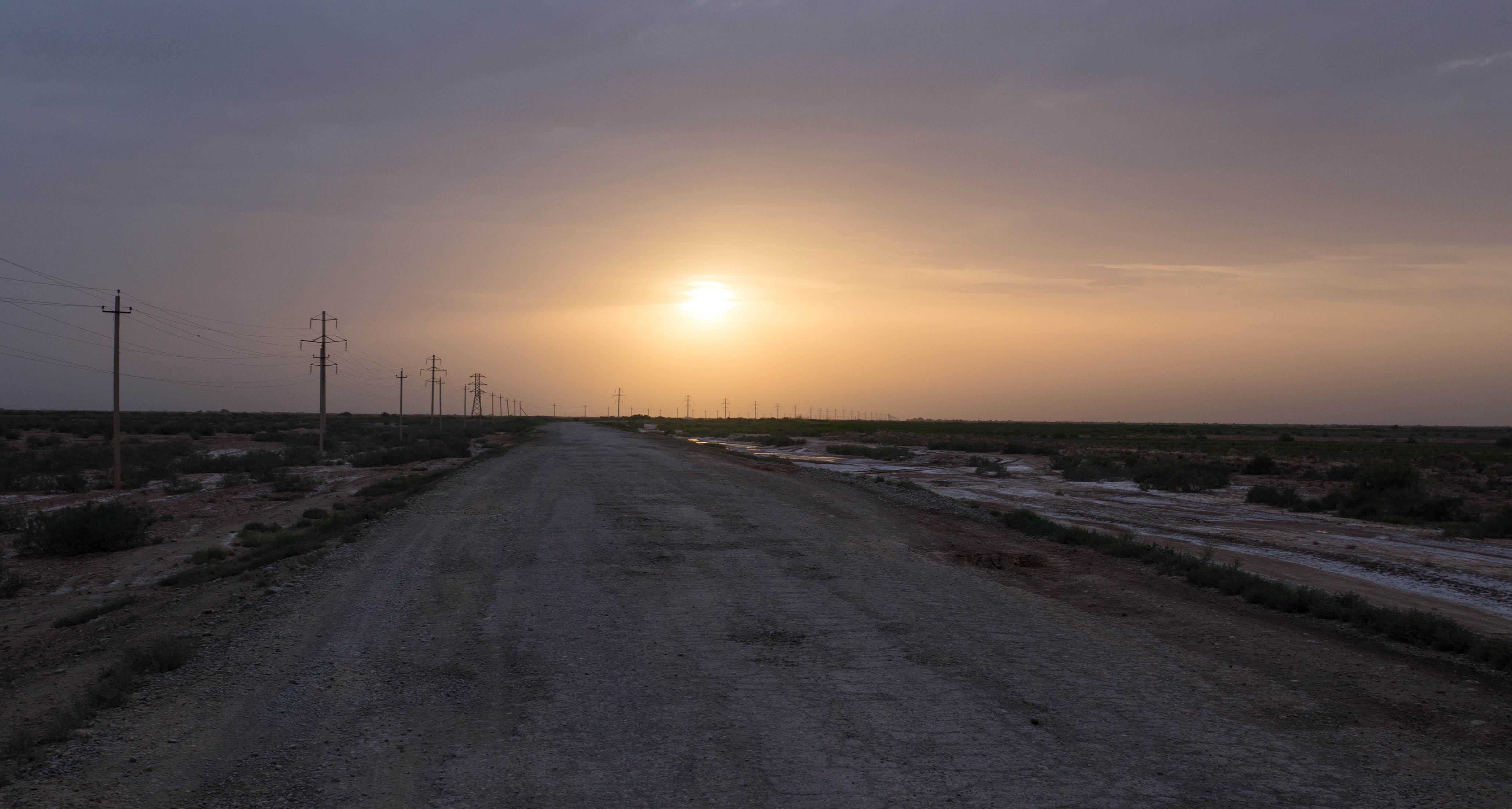 Scarpering for somewhere to camp as the sun sets and I start traversing bleak marshlands