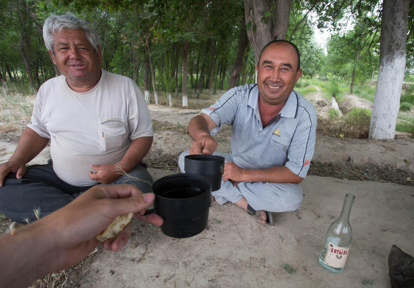 The chattiest of the men demanding one last parting toast!