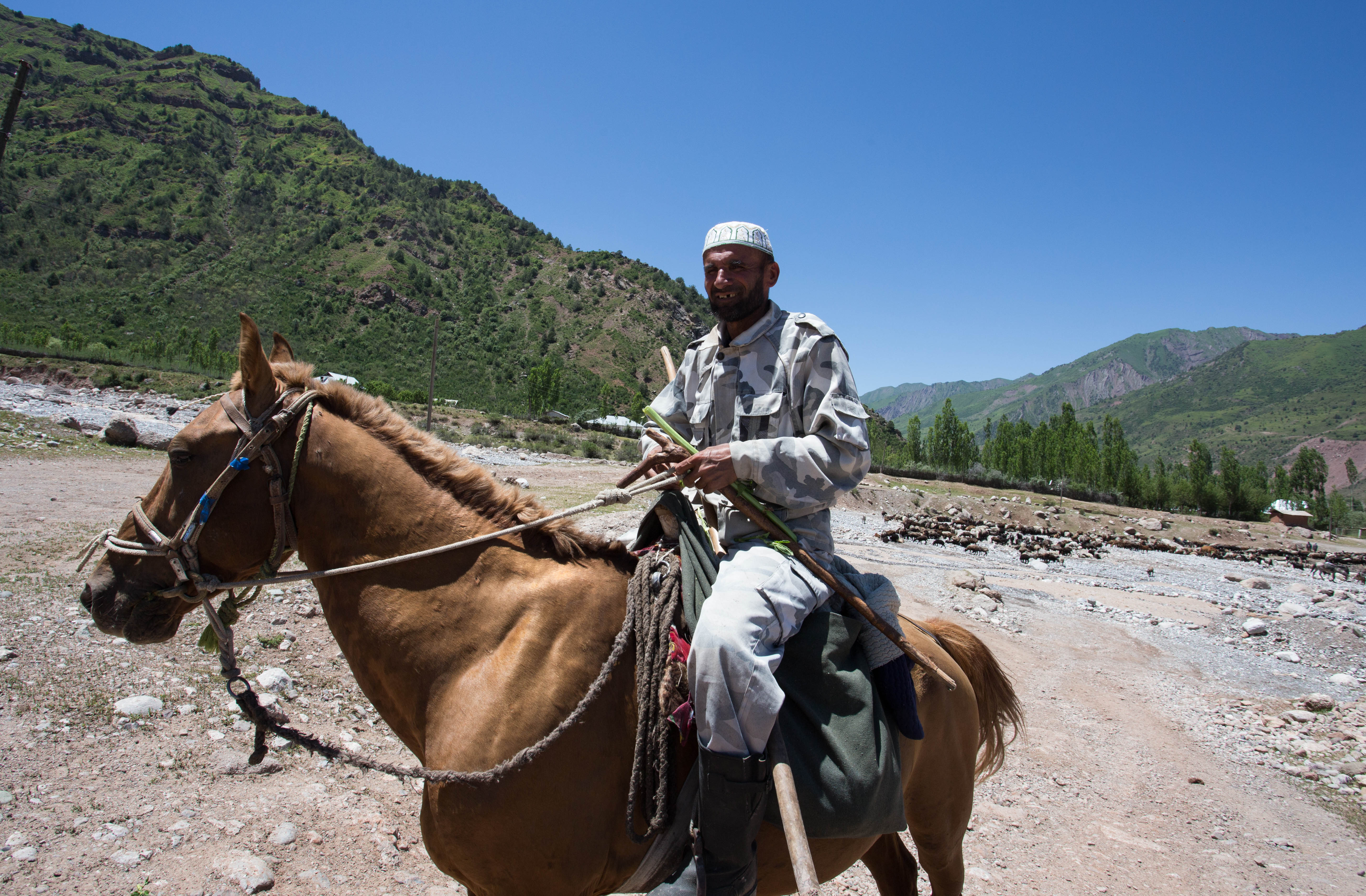 The smiling shepherd who showed me the best way to ford one of the trickier rivers