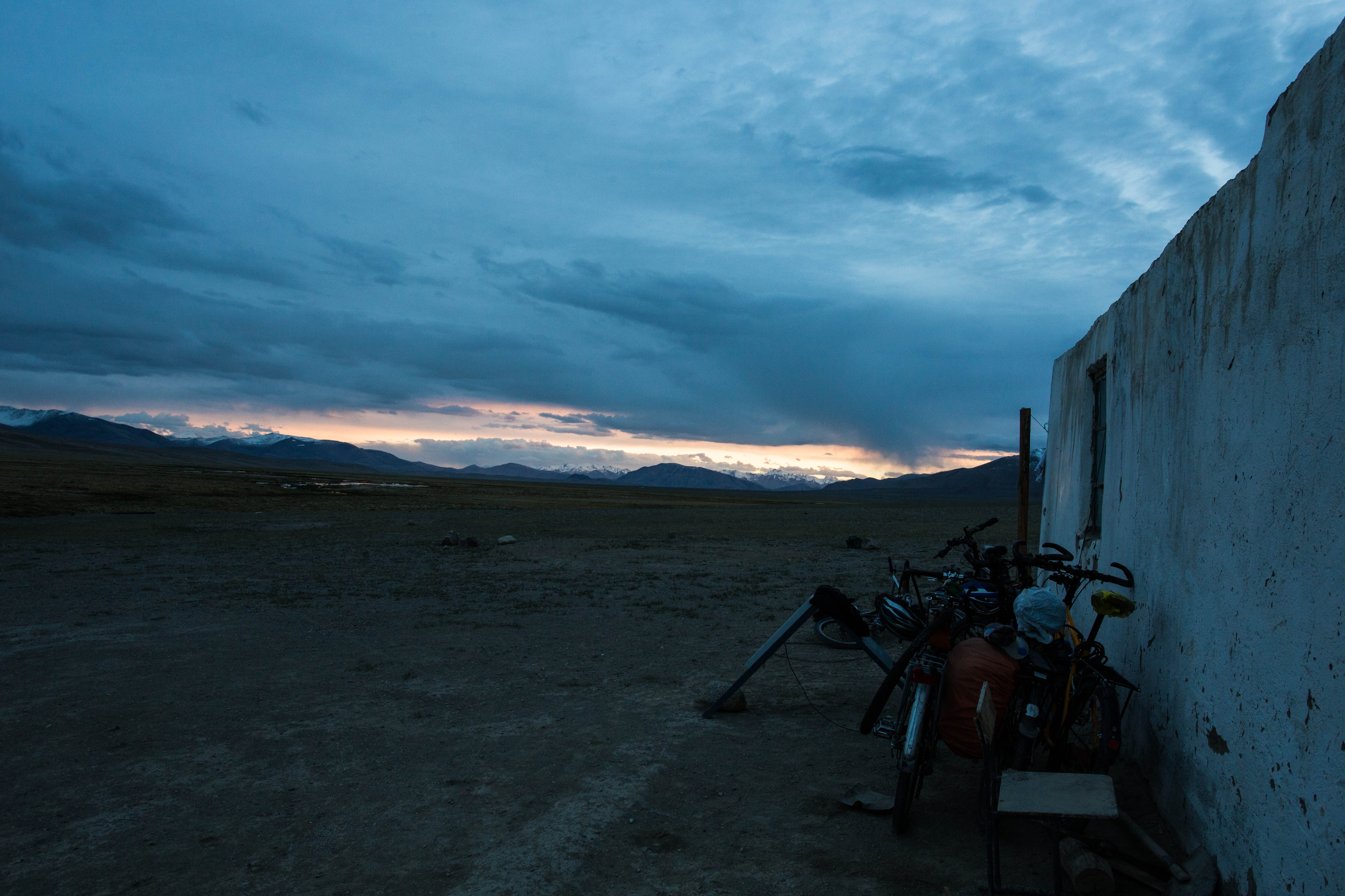 Viewing the sun set over the Pamirs from the chaihana where we were invited to spend the night