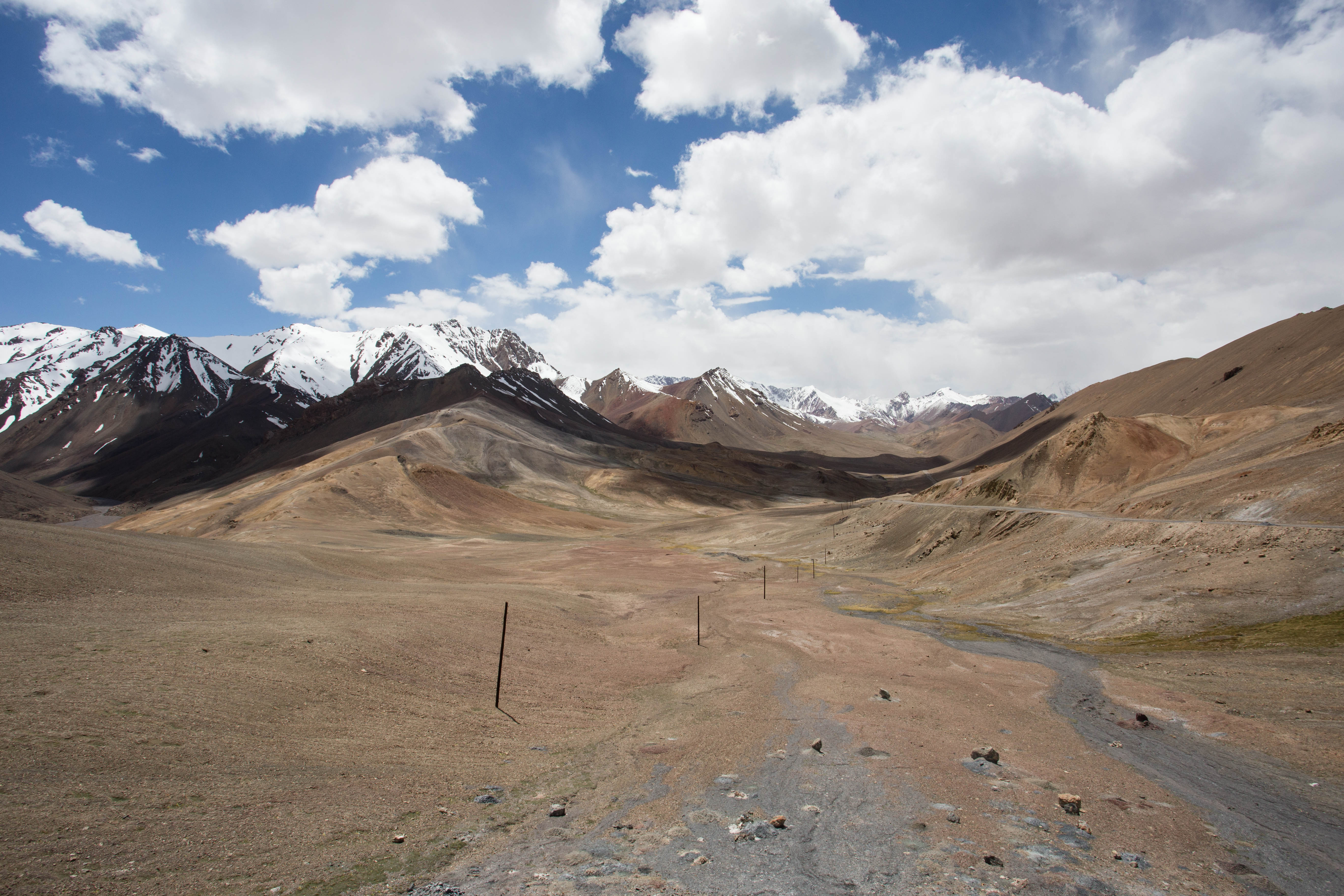 The view from the 4,655-metre summit of the Ak-Baital Pass