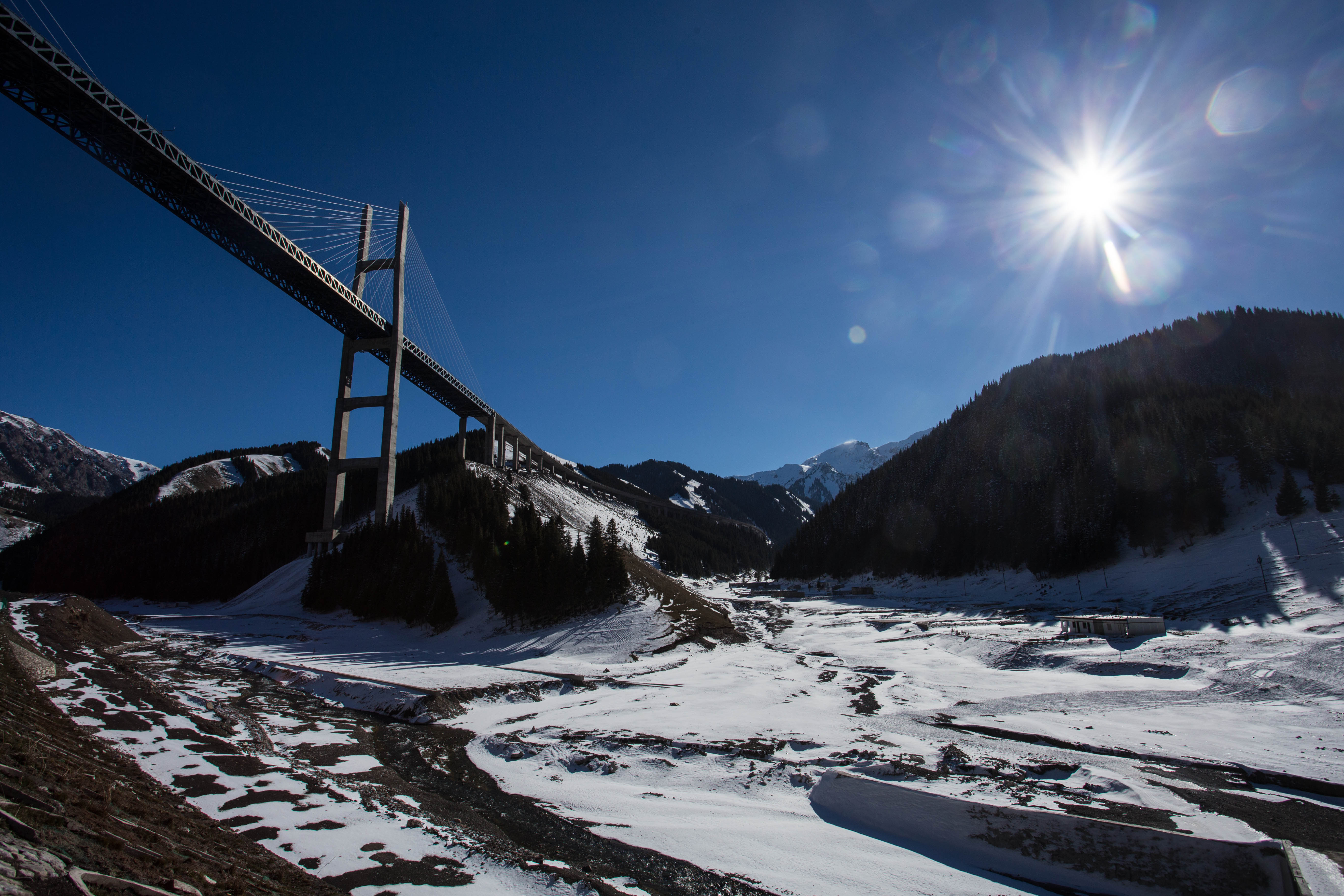 This impressive suspension bridge which spanned across the valley I had been climbing up all morning